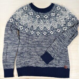 Roxy Fairisle Crew Neck Sweater EUC
